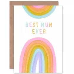 Buy Rainbow Paint Best Mum Ever Blank Greeting Card With Envelope • 4.42£