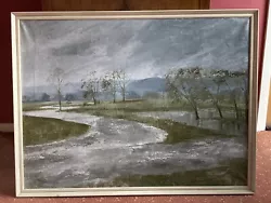 Buy Oil Painting River At Leintwardine By Ann Thistlethwaite 1977 • 25£