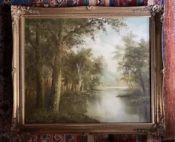 Buy Woodland River Scene Oil Painting, Signed Fullmen, In Ornate Gilt Frame • 165£
