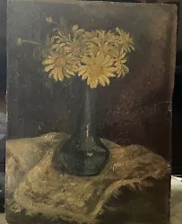 Buy Very Old Oil Painting Paintings Flowers Still Life Vase Interior Approx.41.5 X 30.2 Cm • 85.65£
