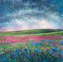 Buy Under The Spring Stars - Original Starlight Oil Painting  - By Jennifer TAYLOR • 295£