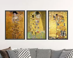 Buy Gusatv Klimt Paintings, Gold Collection, Set Of 3 Prints, Lady In Gold Poster • 19£