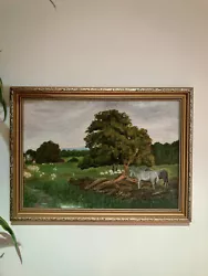 Buy Antique Oil Painting Summer Landscape With Horse, Framed. • 45£
