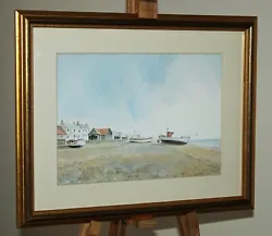 Buy COLIN LEWIS DON Watercolour Painting Of Fishing Boats, Aldeburgh Beach, Suffolk • 145£