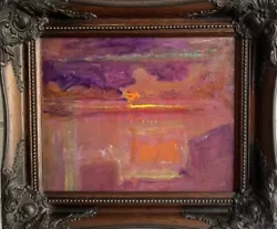 Buy Vintage Oil Painting Fine Abstract Wet Beach Sunset URSULA SPOTTISWOODE • 65£