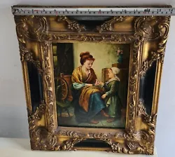Buy Antique Carvers & Gilders Oleograph In Frame Of A Lady Tending To Child • 70£