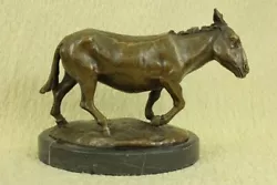 Buy Vintage Bronze Donkey Mule Figural Sculpture Marble Base Figurine Decor Hotcast • 198.59£