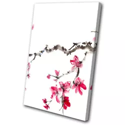 Buy Cherry Blossom Tree Pink Painting Floral SINGLE CANVAS WALL ART Picture Print • 19.99£