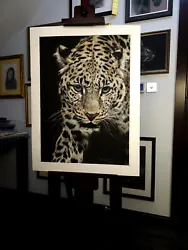 Buy Leopard Original Large Pastel Painting Wall Decor Portrait ART SIGNED • 2,700£