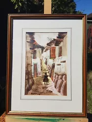 Buy Town City Scene Nice Watercolour Indistinctly Signed • 47.99£