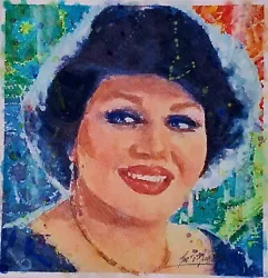 Buy Original Mario Mendoza Hayedeh Persian Pop Music Painting Watercolour Art NEW • 119£