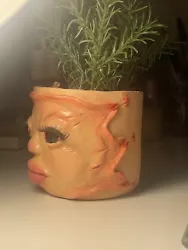Buy Handmade Clay Stretched Face Plant Pot • 30£