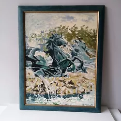 Buy Paul Kirkup Oil On Board Horse Fountain  Painting • 29£
