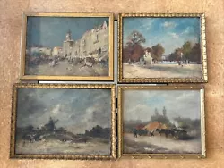 Buy 4 X French Oil On Board By Georges Villain • 200£