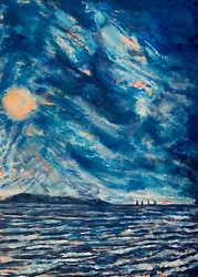 Buy Original Artwork Painting. Sea Study Wales Beach Dramatic Unique Contemporary  • 70£