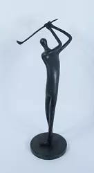 Buy Art Deco Sleek Handmade Bronze Golfer Statuette By Maitland-Smith 15  Heavy 1980 • 284.62£