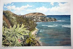 Buy Hawaii Watercolor Painting  Black Point From Diamond Head Road  L. Segedin #99 • 792.85£