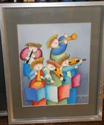 Buy J. Roybal - Signed Oil Painting Of Children Playing Instruments • 26£