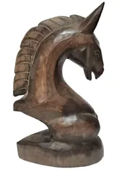Buy Horse Head Brutalist Table Sculpture 13 Inch Solid Wood Crafted Art Mid Century • 61.51£
