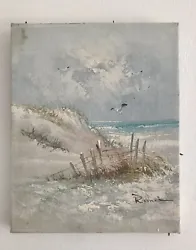 Buy Beautiful Vintage Painting On Canvas Of Beach Seaside Birds Signed • 75£