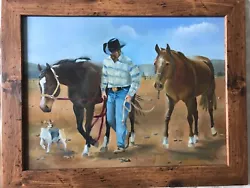 Buy Ron Ronald Beaton Oil Painting Original ‘The Ranch Hand’ Horses Cowboy Farm • 220£