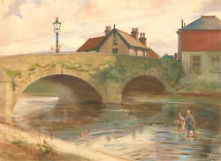 Buy Ronald Dukeshill Moore (1899-1985) - 1949 Watercolour, Arch Bridge • 20.80£