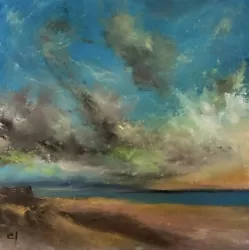 Buy Original Oil Painting Seascape Coast 12 X 12Ins Dorset Artist CHRISTINE INGRAM • 60£