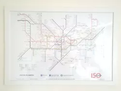 Buy 150 Year Anniversary London Underground Tube Map Framed Print  • 999,999£