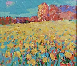 Buy Oil Hand Painting Canvas Sunflower Field Kalenyuk A Original Framed NKalen153 • 557.55£