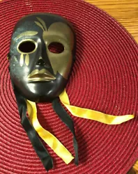 Buy Vintage Painted Brass Venetian Mask Wall Decorations - Theatre • 25.71£