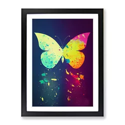 Buy Paint Splash Butterfly No.2 Abstract Wall Art Print Framed Canvas Picture Poster • 24.95£