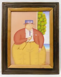 Buy Woodson Nelson ORIGINAL Haitian Acrylic Painting Of Man W/Hat 16 X 12 Framed • 278.50£