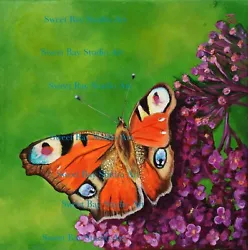 Buy Canvas Print Of Butterfly Original Painting 11x14, Realism Art By Local Artist • 23.62£