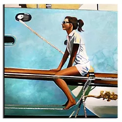 Buy Jack Vettriano-90x90cm Oil Painting Hand Painted Canvas Signed Image Art G15581 • 215.18£