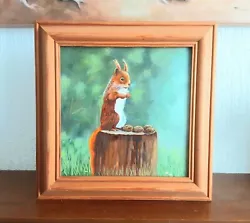 Buy Original Oil Painting   Uk Artist  Wildlife  Squirrels  • 20£