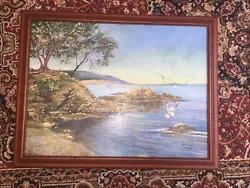 Buy OIL CANVAS FRAMED PAINTING ‘PENDER ISLAND’ BY ‘BELLE’ CANADA SEASCAPE Art • 45£