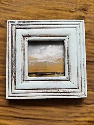 Buy Original Paintings Sky Vintage Old Picture Frame Antique Wood Sea Landscape • 21.41£