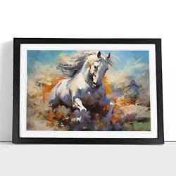 Buy Horse Action Framed Wall Art Poster Canvas Print Picture Home Decor Painting • 14.95£