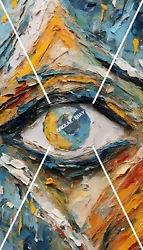 Buy Blue Yellow Eye Of Providence Oil Painting Digital JPEG Phone Background ART • 3.79£