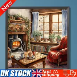 Buy Paint By Numbers Kit On Canvas DIY Oil Art Winter Fireplace Picture Decor40x40cm • 8.59£