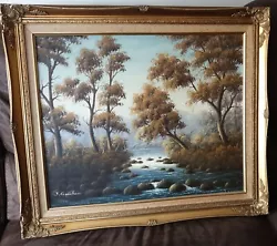 Buy Gilt Frame Oil On Canvas, J. Granham ,Forest Landscape Original, Signed • 75£