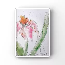 Buy Echinacea Purpurea Art Coneflower Painting Watercolor Painting Wildflowers Herbs • 20.72£