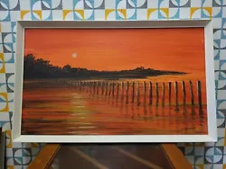 Buy Original Vintage Framed Oil Painting Red Sunset By T. Despicht • 25£