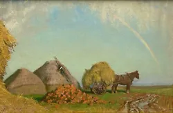 Buy Gerald Gardiner Harvesting Scene With Rainbow And Pony • 1,200£