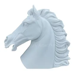 Buy Large Horse Head Animal Statue Greek Garden Sculpture Cast Marble Home Decor • 164.30£