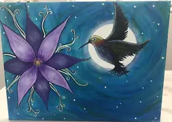 Buy Hummingbird Painting On Canvas 12”x9” • 20.73£