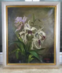 Buy 1892 Julie CROUAN Painting Picture Floral Picture Sword Lilies Iris • 2,745.71£