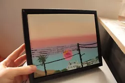Buy Pink Sunset Greece Landscape Painting - Small Size -Unframed Rolled Canvas • 25£