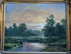 Buy Vintage Original Oil Painting By Stephen Pearson The Iris Pool 1987 Landscape • 329.99£