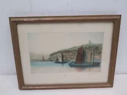 Buy Art Edward Sharland Whitby Seascape Boats Ships Watercolour Harbour • 59.99£